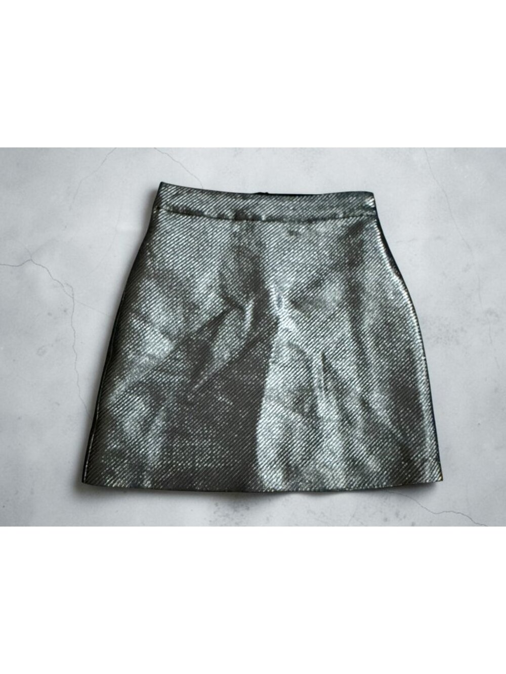 H&M Silver Metallic Skirt Size US 2 NEW NWT